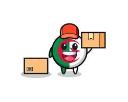 maskot illustration av Algeriet flagga som en kurir vektor