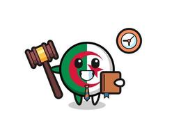 Maskottchen-Karikatur der algerischen Flagge als Richter vektor