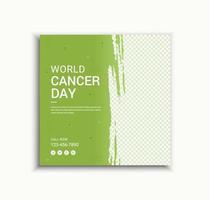 World Cancer Day inlägg i sociala medier och webbbannermall vektor