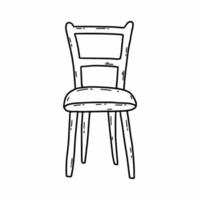 stol på vit bakgrund. vektor doodle illustration. linjär ikon. pall. möbler till huset.