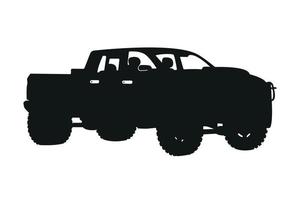 luxus-pickup-auto-silhouette-fahrzeugillustration. vektor