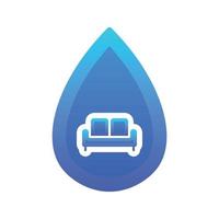 Sofa-Wasser-Logo-Gradienten-Design-Vorlage-Symbol vektor