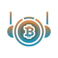 Astronaut Bitcoin Farbverlauf Logo Design Vorlage Symbol vektor