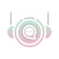 Astronauten-Chat-Farbverlauf-Logo-Design-Vorlagensymbol vektor