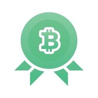 Medaille Bitcoin Farbverlauf Logo Design modernes Vorlagensymbol vektor