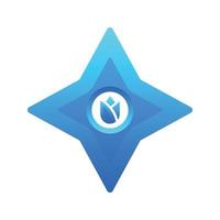 Blume Shuriken Farbverlauf Logo Design Vorlage Symbol vektor