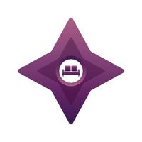 Sofa Shuriken-Logo-Farbverlauf-Design-Vorlage-Symbol vektor