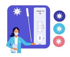 flygblad för antigentestkit. vektor illustration isolerade på vitt