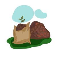 kompostpåse. ekologisk komposttema. uppsättning handritade ikoner. Zero waste-tema. vektor