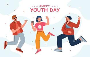 firande av internationella ungdomsdagen vektor