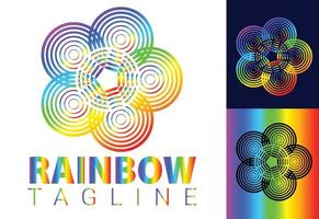 rainbow ny logotyp och ikon designmall vektor