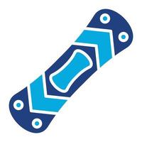 Snowboard-Glyphe zweifarbiges Symbol vektor