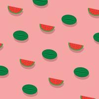 frisches fruchtmuster mit wassermelonenscheiben auf rosa hintergrund vektor
