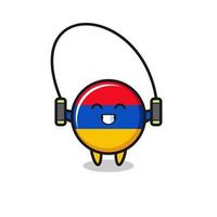 Armenien-Flaggen-Charakterkarikatur mit Springseil vektor