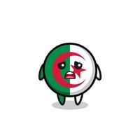 enttäuschter ausdruck der algerien-flaggenkarikatur vektor