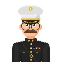 US-Marinekommandant in einfachem flachem Vektor. persönliches Profilsymbol oder Symbol. militärische Menschen Konzept Vektor-Illustration. vektor