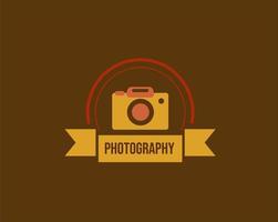 enkel fotografi kamera logotyp ikon brun bakgrund vektor