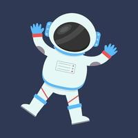 Astronaut in einem Raumanzug, auf blauem Hintergrund. vektor