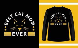 bästa kattmamma någonsin designmall för t-shirt vektor