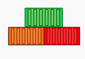 satz frachtcontainer. Großer Container für Schiffsflachstil einzeln auf weißem Hintergrund, Vektorillustration vektor