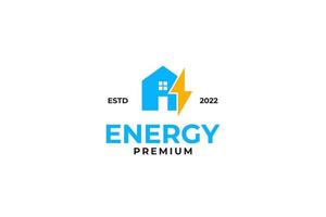 platt energi hus logotyp design vektor mall illustration