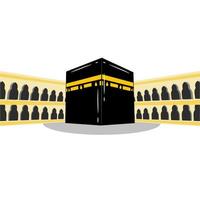 Kaaba islamisk plats för helig tillbedjan vektor