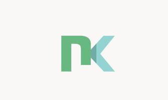 alphabet buchstaben initialen monogramm logo kn, nk, k und n vektor