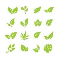 enkel platta gröna blad design vektor begreppet skogsvård genom att använda naturliga produkter