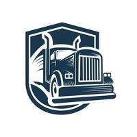 eine LKW-Logo-Vorlage, Fracht, Versand, Logistik, Express vektor