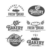 Brot-Logos gesetzt. Retro-Bäckereietiketten, Logos, Abzeichen, Symbole, Objekte und Elemente. vektor