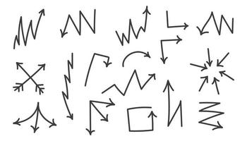 hand gezeichnete pfeile filigraner symbolsatz. Vektor-Illustration vektor