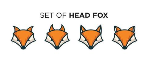 uppsättning head fox esport logotyp design vektor