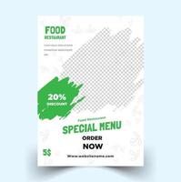 Modernes Flyer-Poster-Vorlagen-Food-Restaurant mit Grunge-Design vektor