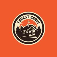 utomhus skog stuga emblem färdiga logotyp vektor isolerade