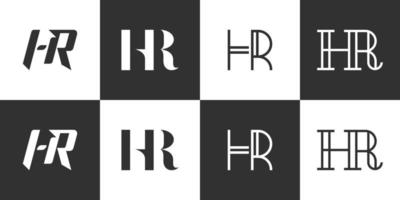 satz von hr- oder rh-buchstaben-logo-design-vektor vektor