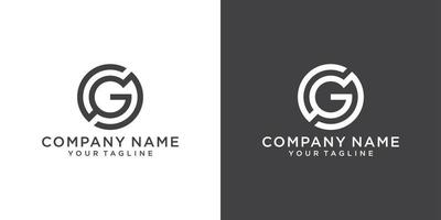 g eller gg första bokstaven logotyp designkoncept vektor