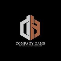 bokstaven dh logotypdesignvektor, bäst för initialt gruppnamn på företagslogotypdesigninspiration vektor
