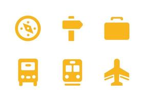 Vektordesign, Reise- und Urlaubsform-Icon-Set vektor