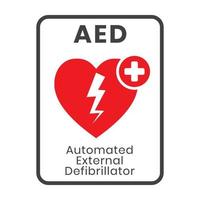automatisk extern defibrillatorskylt för appar eller webbplatser vektor