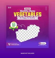 friska färska livsmedel grönsaker sociala medier post marknadsföring mall färgglada vektor