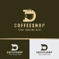 bokstaven d kaffe logotyp vektor