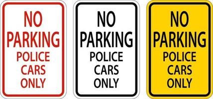 Kein Parken von Polizeiautos nur auf weißem Hintergrund vektor