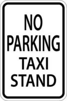 ingen parkering taxi stand skylt på vit bakgrund vektor