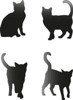 katter som svart siluett isolerade vektor