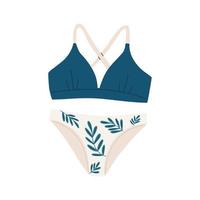 Bikini-Badeanzug mit Palmblättern vektor