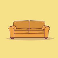 sofa-vektor-symbol-illustration. Innenvektor. flacher karikaturstil geeignet für web-landingpage, banner, flyer, aufkleber, tapete, hintergrund vektor