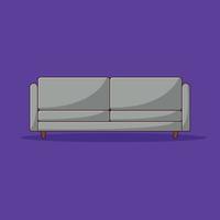 sofa-vektor-symbol-illustration. Innenvektor. flacher karikaturstil geeignet für web-landingpage, banner, flyer, aufkleber, tapete, hintergrund vektor