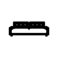 Sofa-Silhouette. Schwarz-Weiß-Icon-Design-Element auf isoliertem weißem Hintergrund vektor