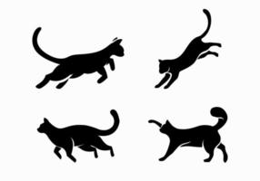 svart katt logotyp formgivningsmall vektor