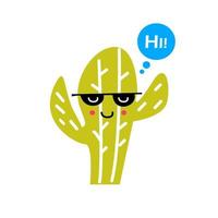 tecknad kaktus karaktär med glasögon. söt vektor